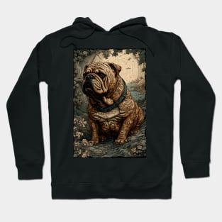 Bulldog Ninja - Traditional Japanese Ukiyoe Painting Hoodie